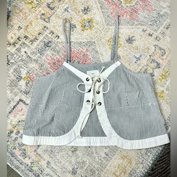 Alice & UO Striped Tie Up Vest Tank Top Size XS - Picture 1 of 8